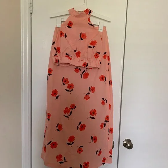 Pink Linen Floral 2-piece Set XS - Picture 5 of 12